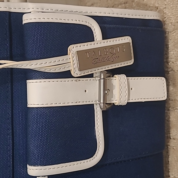 Talbots Navy Blue & White Handbag - Picture 2 of 13